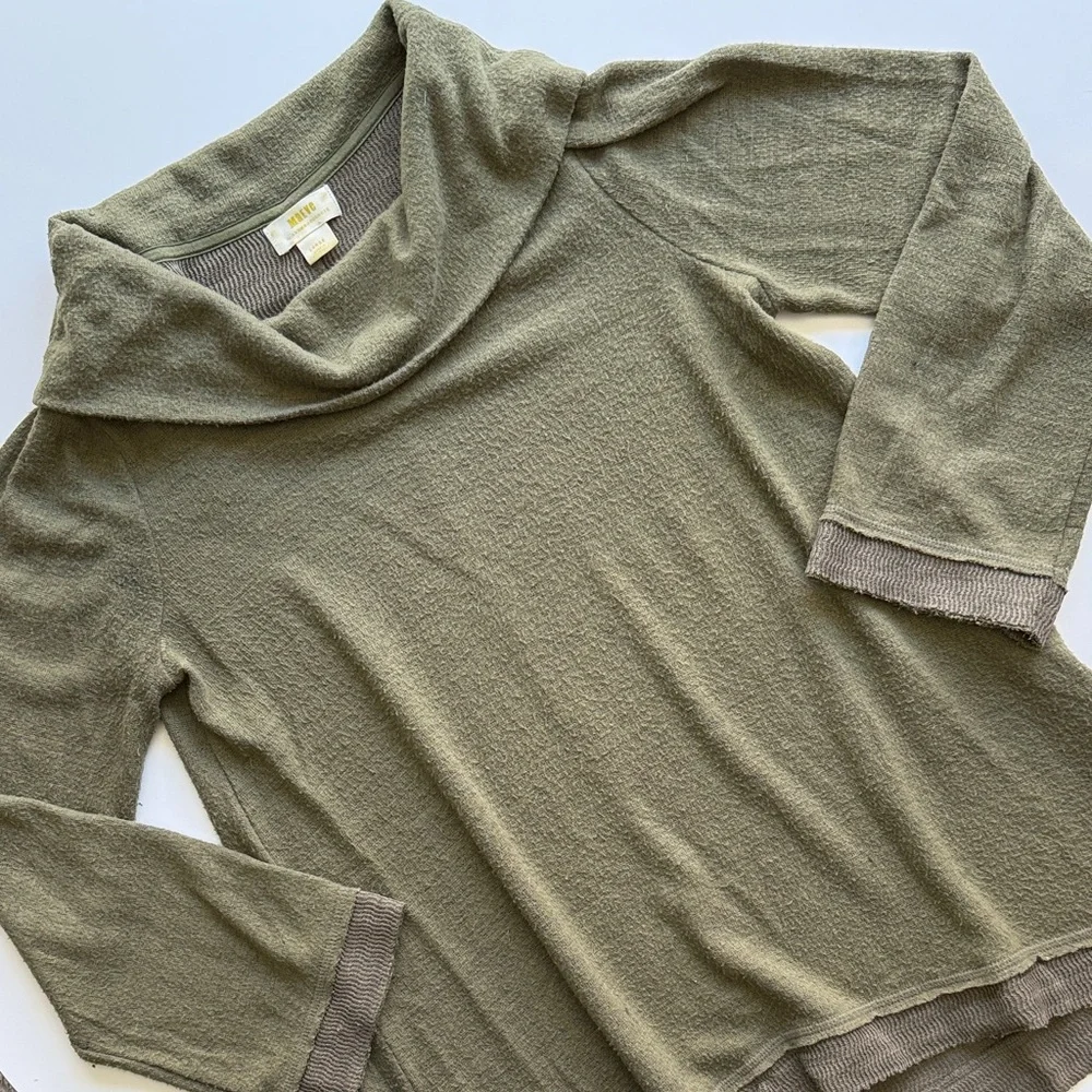 Anthropologie Maeve Cowl neck tunic sweater olive green large